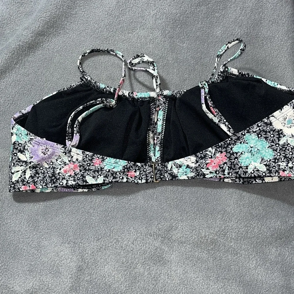 Time and Tru 2 Piece Floral‎ Bikini Swimsuit Set Women's XL Top/Lg Bottom